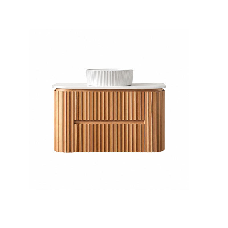 Bristol Series Wall Hung Vanity Rosewood 1180x455x540mm With Flat Stone Top