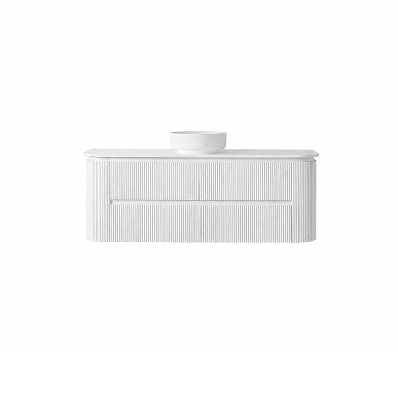 Bristol Series Wall Hung Single Bowl Matt White 1480x455x540mm CABINET ONLY