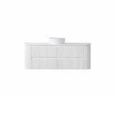 Bristol Series Wall Hung Single Bowl Matt White 1480x455x540mm CABINET ONLY