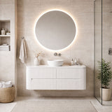 Bristol Series Wall Hung Single Bowl Matt White 1480x455x540mm CABINET ONLY