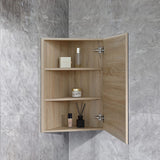 Burma Collection Corner Shaving Cabinet Natural Timber 400x400x750mm