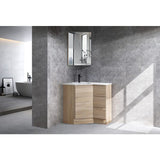 Burma Collection Corner Shaving Cabinet Natural Timber 400x400x750mm