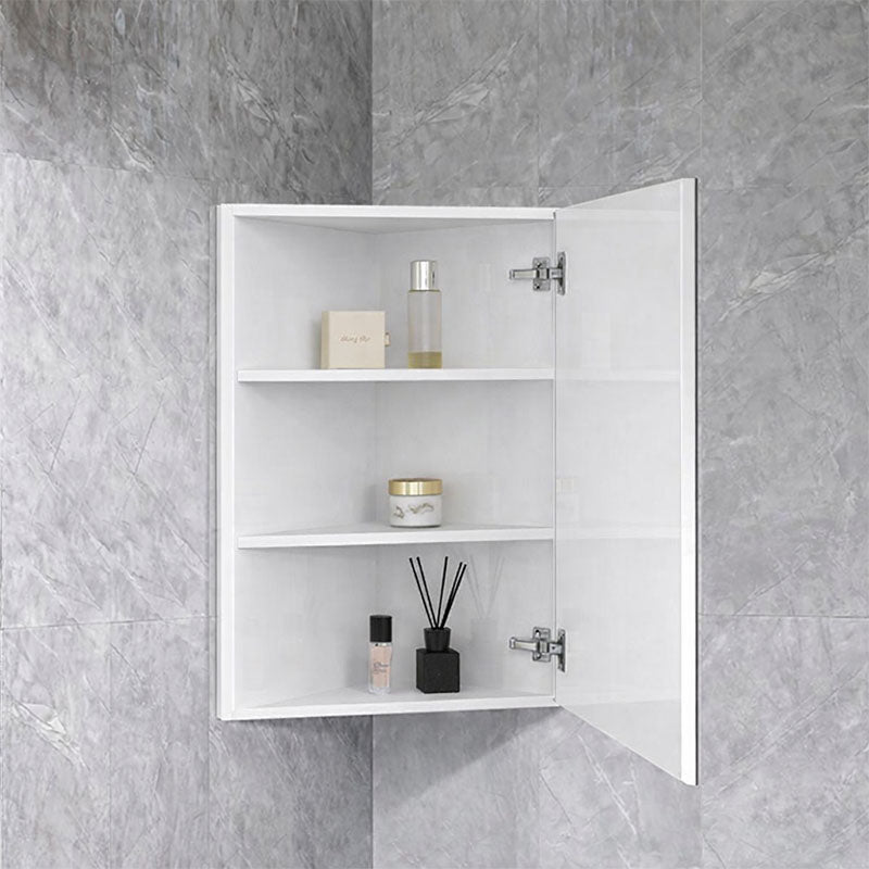 Burma Collection Corner Shaving Cabinet Gloss White 400x400x750mm