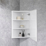 Burma Collection Corner Shaving Cabinet Gloss White 400x400x750mm
