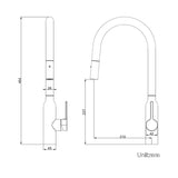 Navona Carysil Round Pull out Kitchen Mixer Brushed Gold