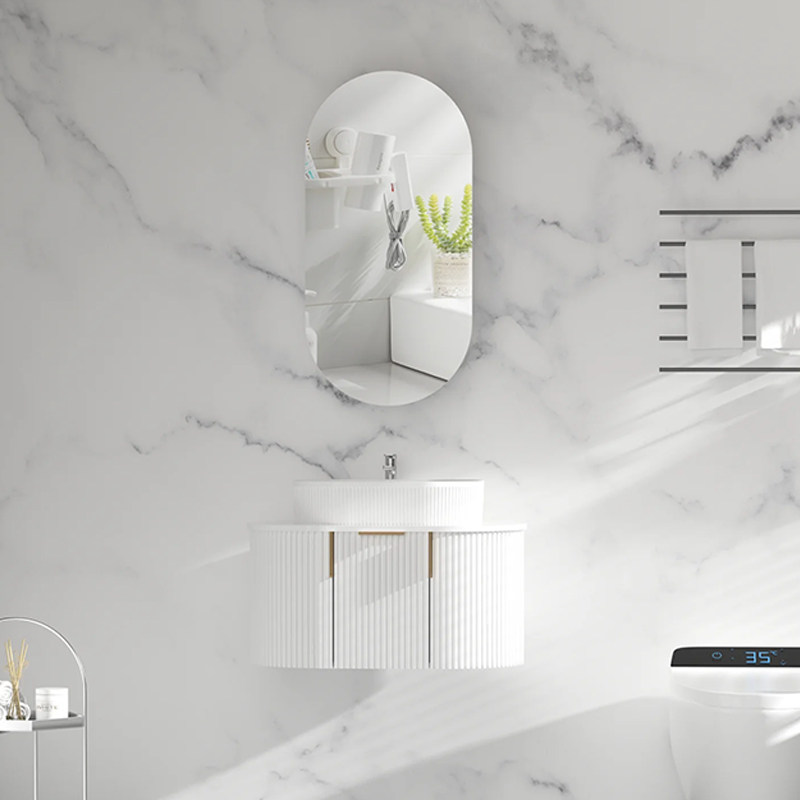 Carysil Noble Oval Shaving Cabinet Matte White 450x900mm