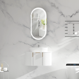 Carysil Noble Oval LED Shaving Cabinet Matte White 450x900mm