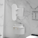 Carysil Noble Oval LED Shaving Cabinet Matte White 450x900mm