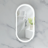 Carysil Noble Oval LED Shaving Cabinet Matte White 450x900mm