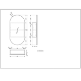 Carysil Noble Oval Shaving Cabinet Walnut 450x900mm