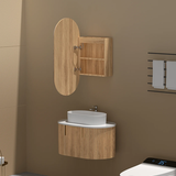 Carysil Noble Oval LED Shaving Cabinet Walnut 450x900mm