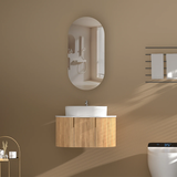 Carysil Noble Oval Shaving Cabinet Walnut 450x900mm