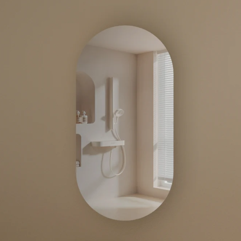 Carysil Noble Oval Shaving Cabinet Walnut 450x900mm