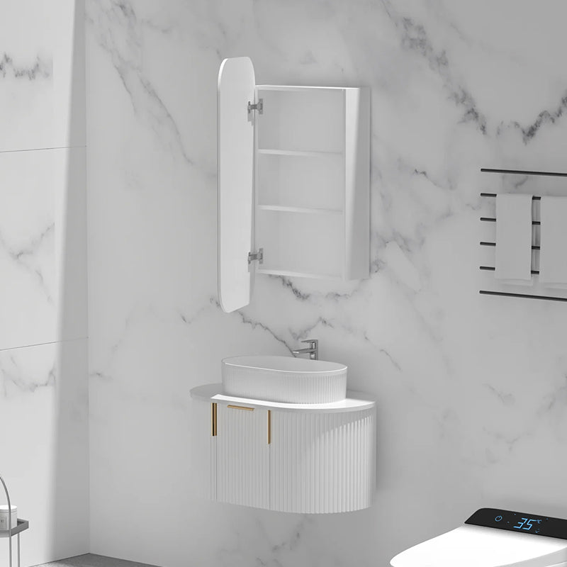 Carysil Earls Squircle Shaving Cabinet Matte White 450x900mm