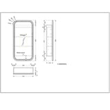 Carysil Earls Squircle LED Shaving Cabinet Matte White 450x900mm