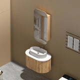 Carysil Earls Squircle Shaving Cabinet Walnut 450x900mm