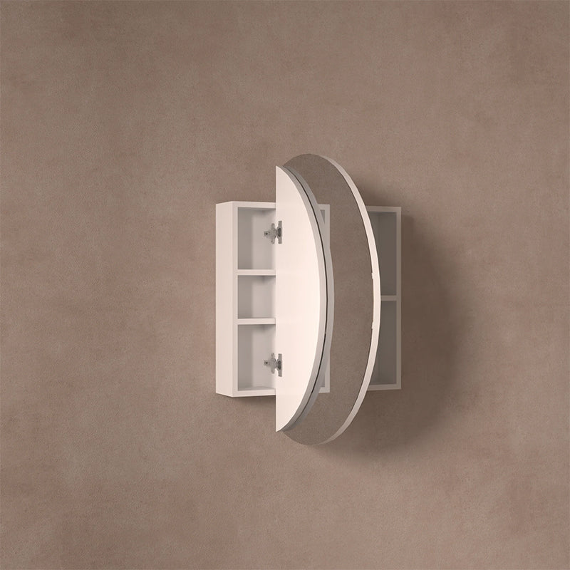 Orbit Round Shaving Cabinet Matt White 800mm