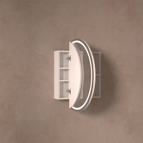 Orbit LED Round Shaving Cabinet Matt White 800mm