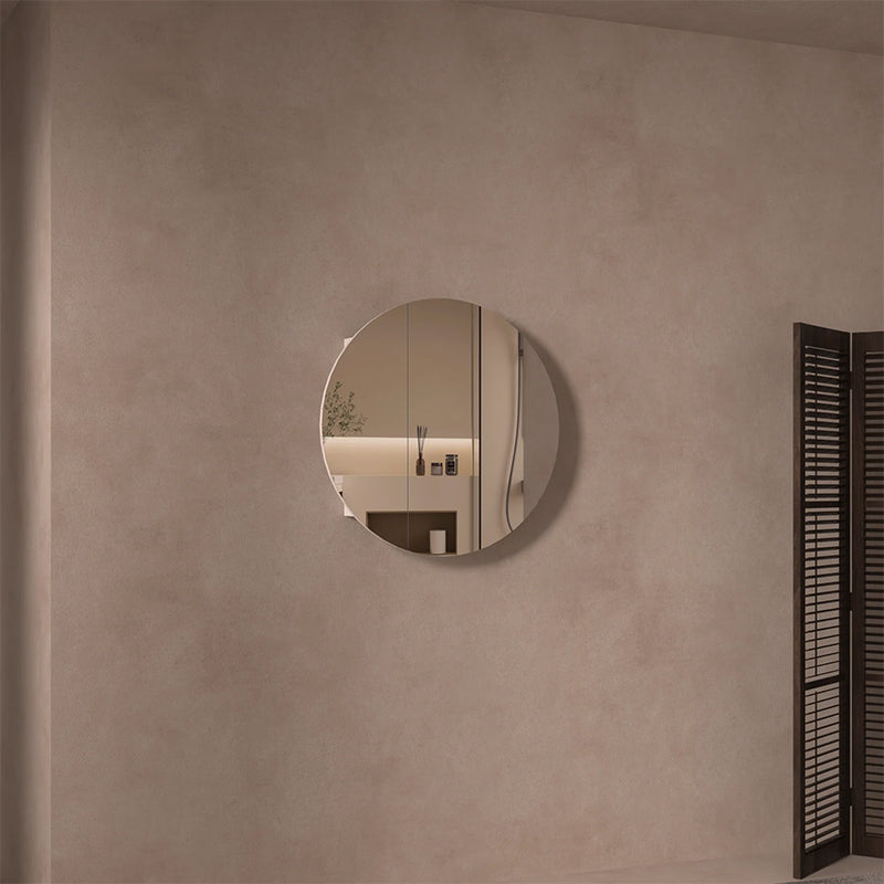 Orbit Round Shaving Cabinet Matt White 800mm