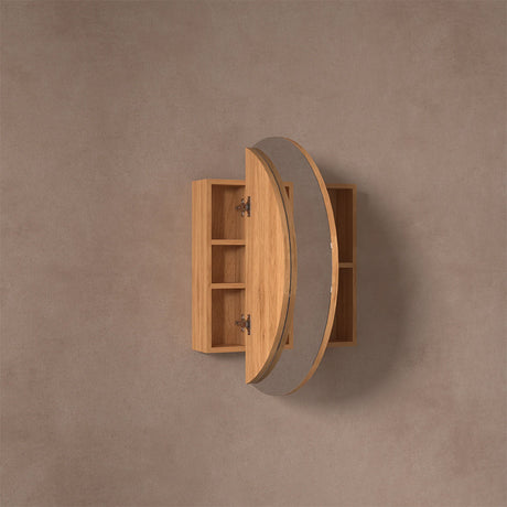 Orbit Round Shaving Cabinet Walnut 800mm