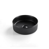 Bellevue Flute Round Art Basin Matte Black 410x410x120mm