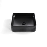 Bellevue Fluted Square Art Basin Matte Black 415x415x120mm