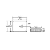 Bellevue Flute Retangular Art Basin Matte Black 500x380x120mm