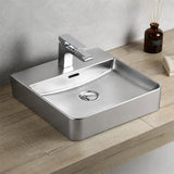 Ceramic Basin Series Above Counter Matt Silver 420x420x130mm