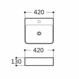Ceramic Basin Series Above Counter Matt Silver 420x420x130mm