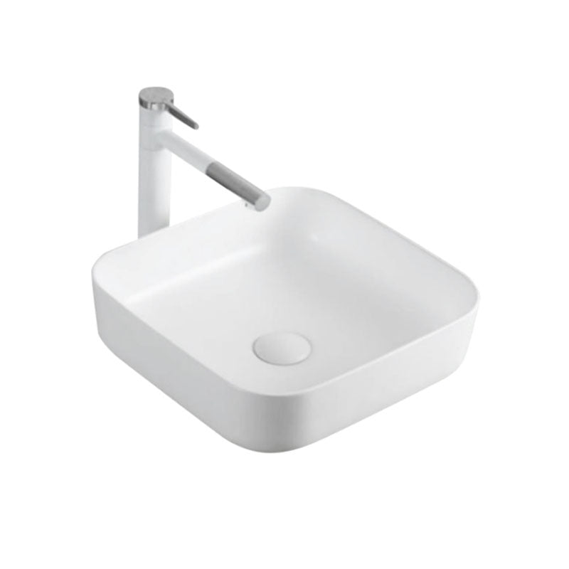 Ceramic Basin Series Above Counter Matt White 390x390x140mm