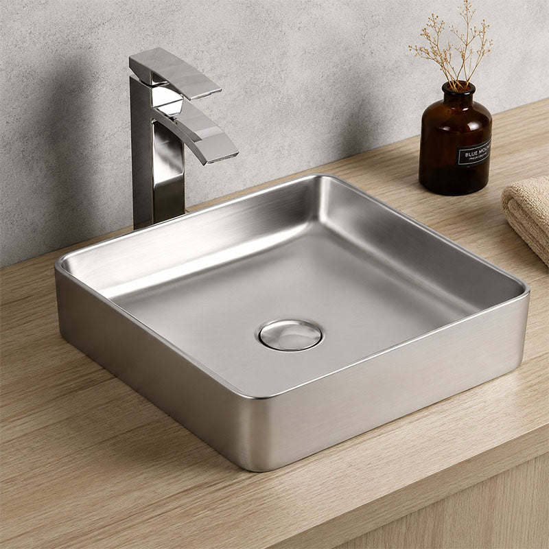 Ceramic Basin Series Above Counter Matt Silver 370x370x120mm
