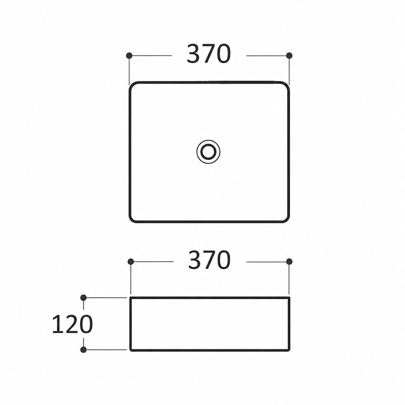 Ceramic Basin Series Above Counter Matt Silver 370x370x120mm