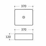 Ceramic Basin Series Above Counter Matt Silver 370x370x120mm