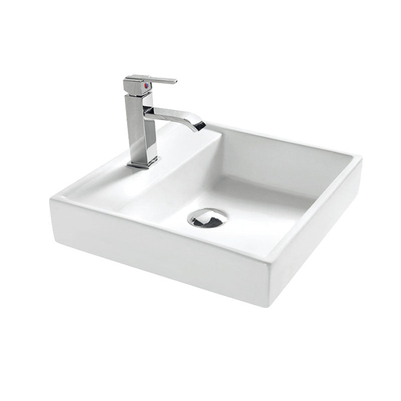 Ceramic Basin Series Above Counter No Overflow Gloss White 440x440x100mm