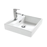 Ceramic Basin Series Above Counter With Overflow Gloss White 440x440x100mm