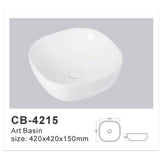 Ceramic Basin Series Above Counter Gloss White 500x400x150mm