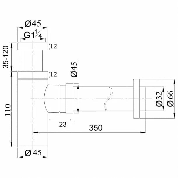 NORICO  Gun Metal Grey Bottle Trap 32mm