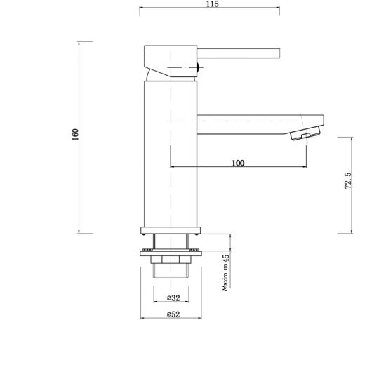 LUCID Round Chrome Basin Mixer