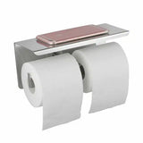 IVANO Chrome Double Toilet Paper Holder with Cover