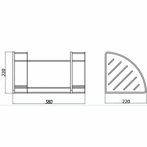 BLAZE Matte Black Stainless Steel 2 Tier Shower Caddy Shelf