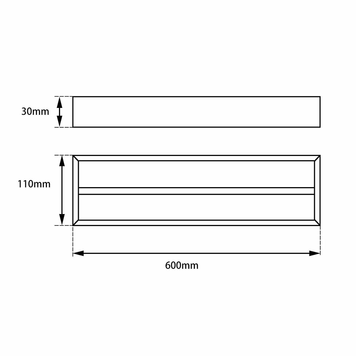 IVANO Chrome Double Towel Rail 600mm