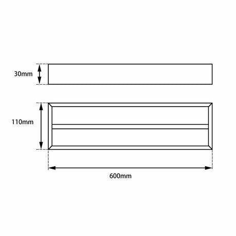 IVANO Black Double Towel Rail 600mm