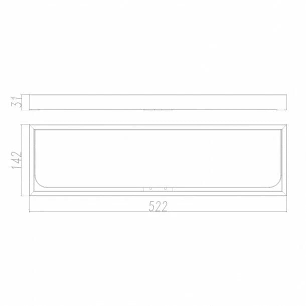 IVANO Black Glass Shelf 600mm