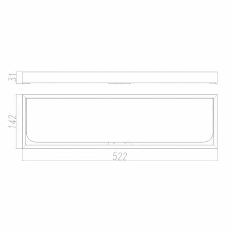 IVANO Black Glass Shelf 600mm