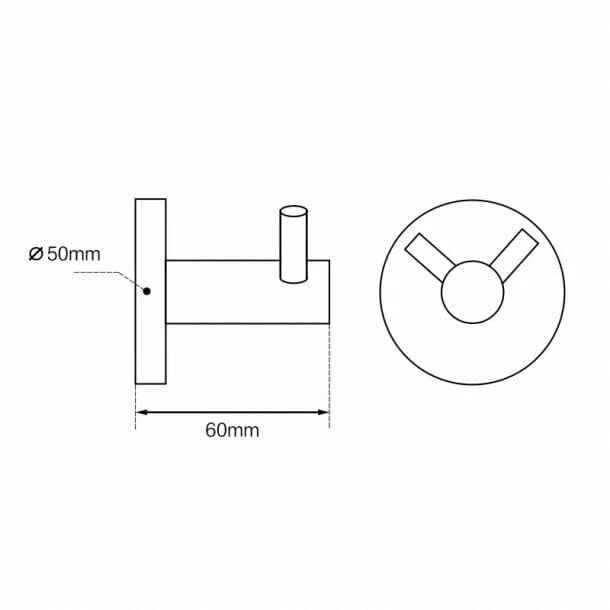 LUCID Round Chrome 304 Stainless Steel Double Wall Hook