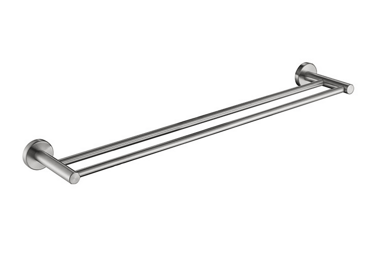 LUCID Round Chrome Double Towel Rack Rail 790mm