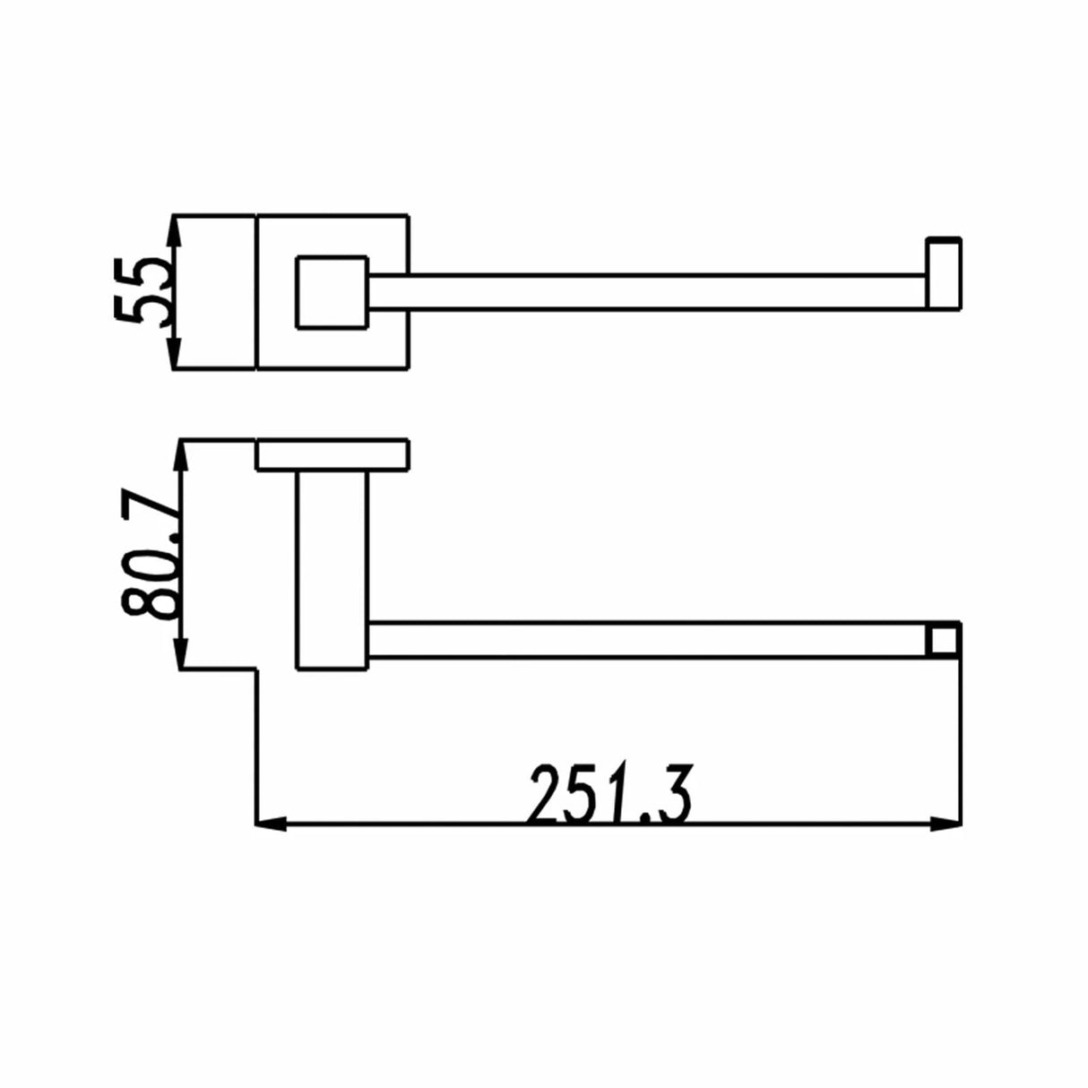 BLAZE Chrome Towel Hook Ring 250mm