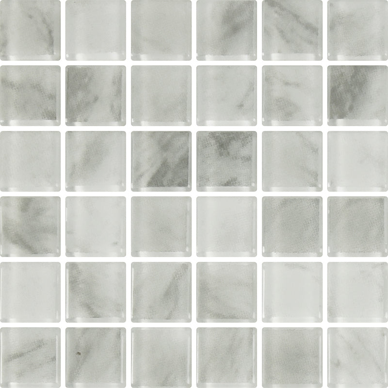 CRYSTAL CARRARA WHITE GLASS 20X20