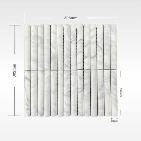 Carrara Mosaic Convex Mosaics Soft Matt 306x302