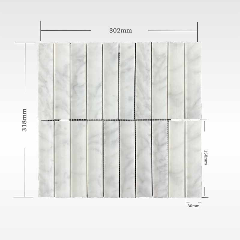 Carrara Mosaic Concave Mosaics Soft Matt 302x318